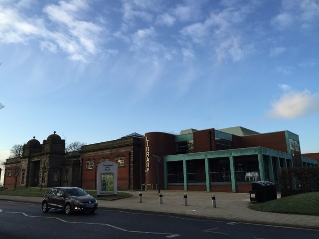 Gateshead Central Library. For anyone who of you 'lazy student' haters, I took this photo as I was sat on the bench opposite 30 minutes early for the library opening - having walked from the River Tyne. Do i get a medal now?
